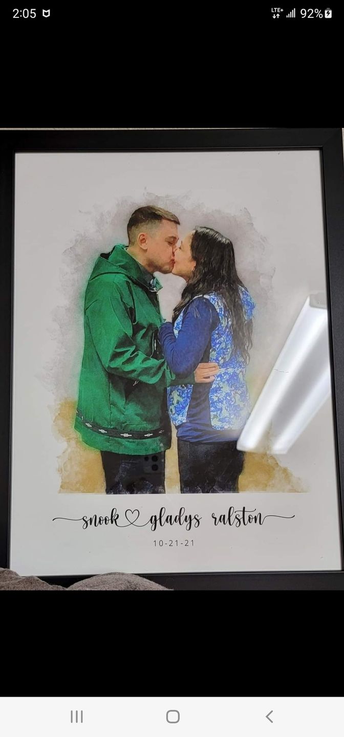 Customer photo review of Custom Engagement Anniversary Couple Portrait