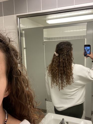 Customer photo review of Curly Ash Blonde