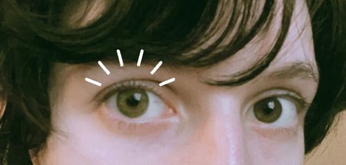 Customer photo review of Premium Green Colored Contact Lenses