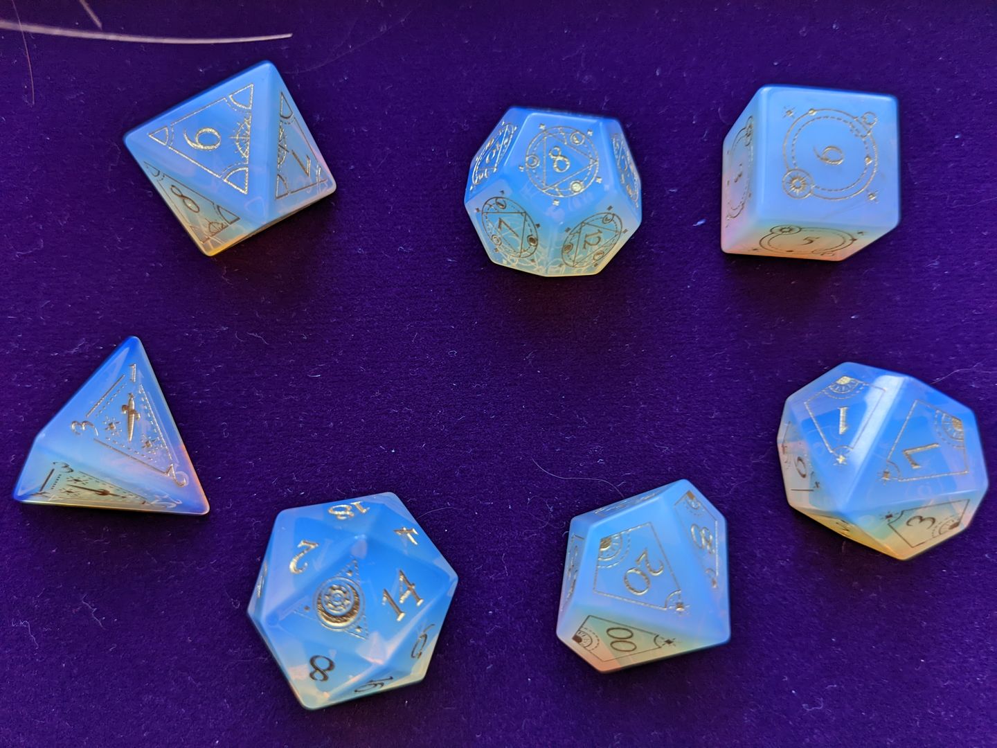 Customer photo review of FABLED MARK - OPALITE STONE DICE SET