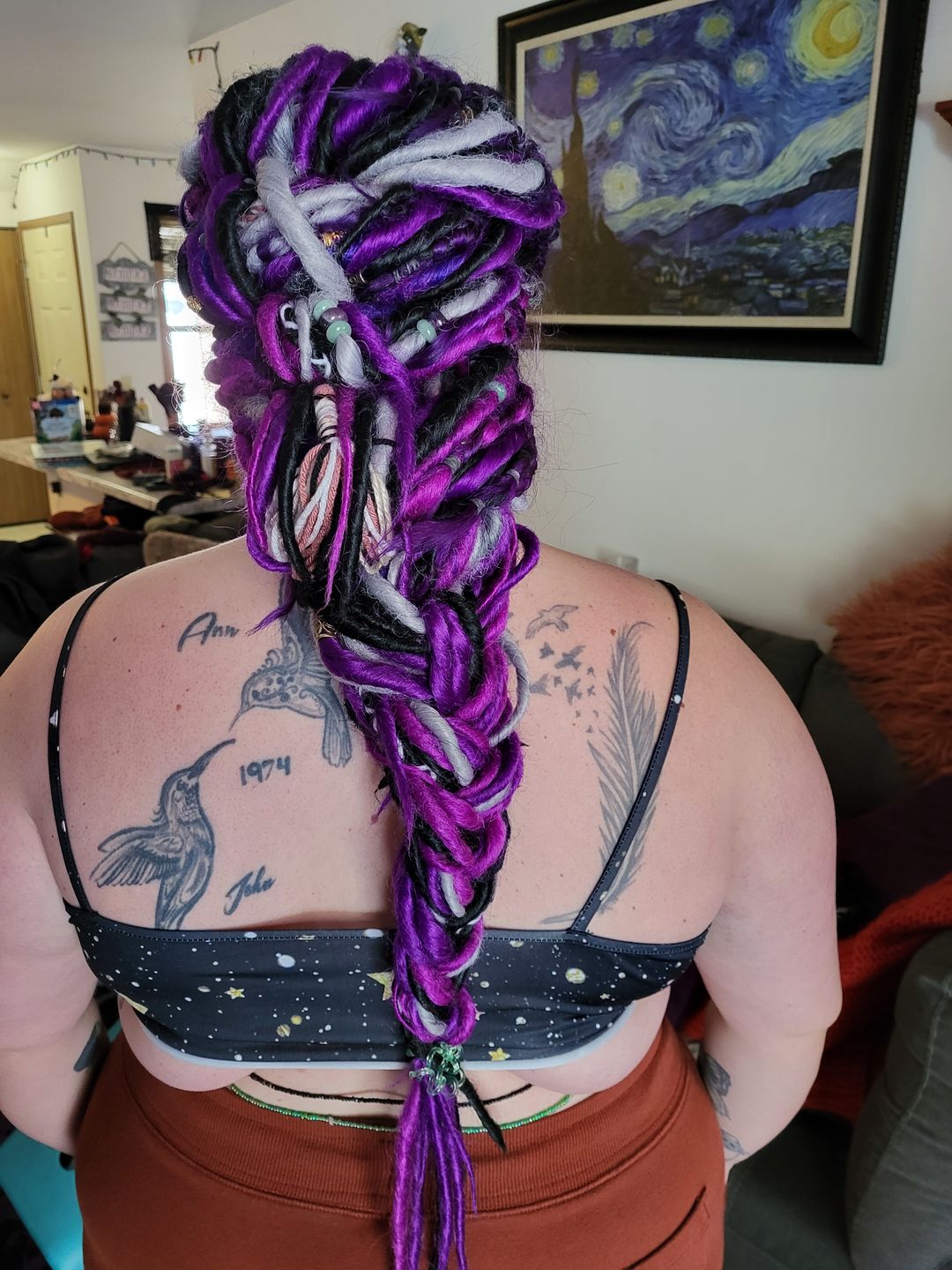 Customer photo review of PRE ORDER Jet Black  - (1 pack of 5 Dreads)