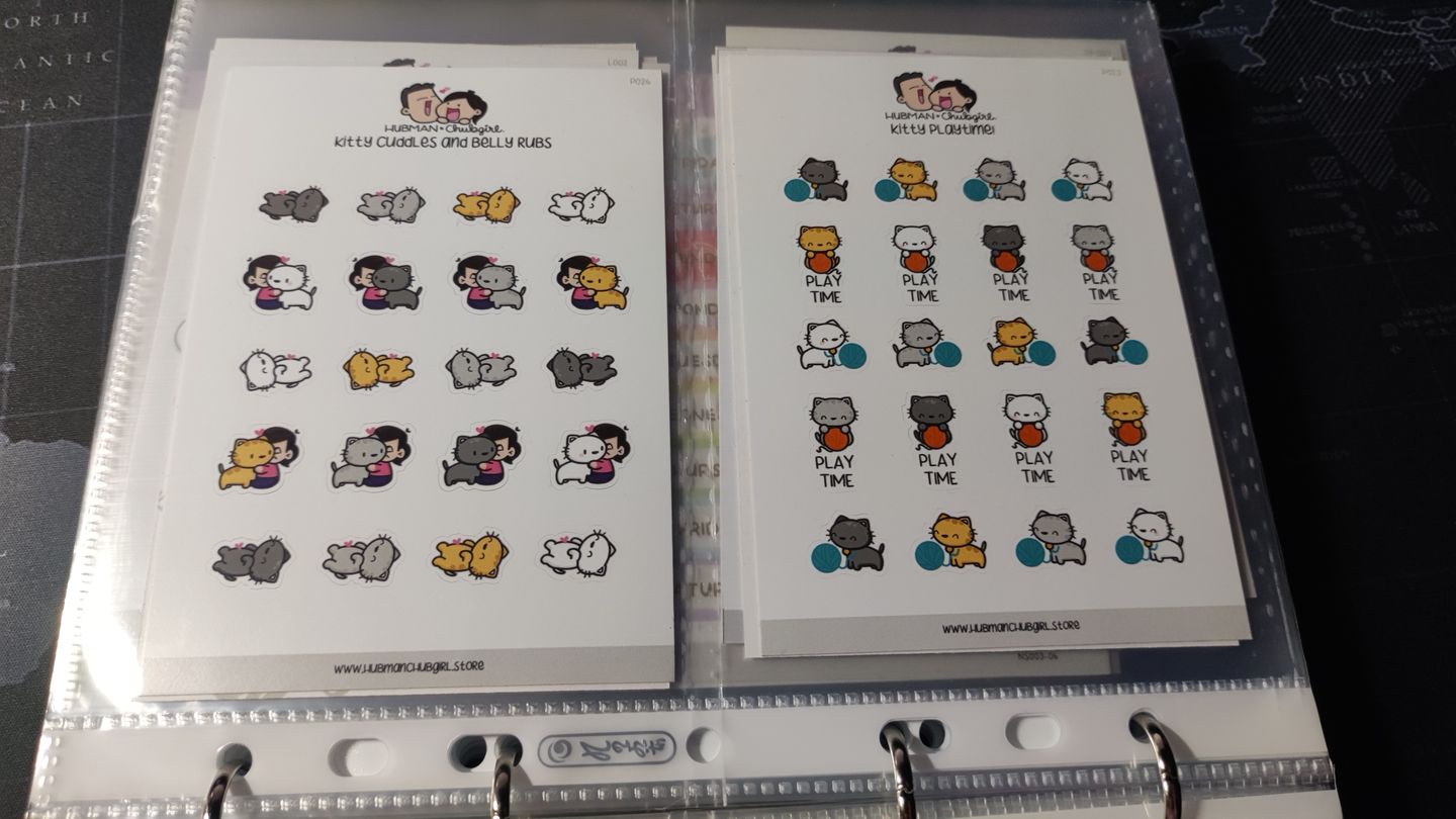 Customer photo review of Kitty Cuddles and Belly Rubs Planner Stickers