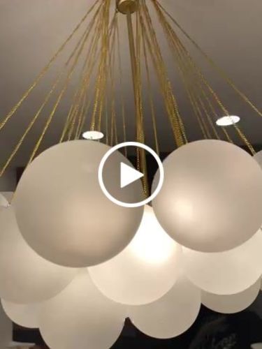 Customer video review of Modern 3-Light Cluster Glass Globe Frosted Bubble Chandelier