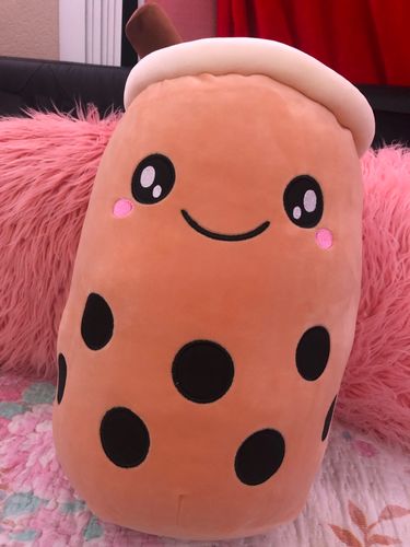 Customer photo review of Reversible Bubble Tea Plush Pillow