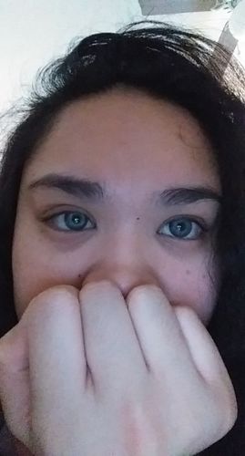 Customer photo review of Polar Lights Grey Prescription Colored Contact Lenses