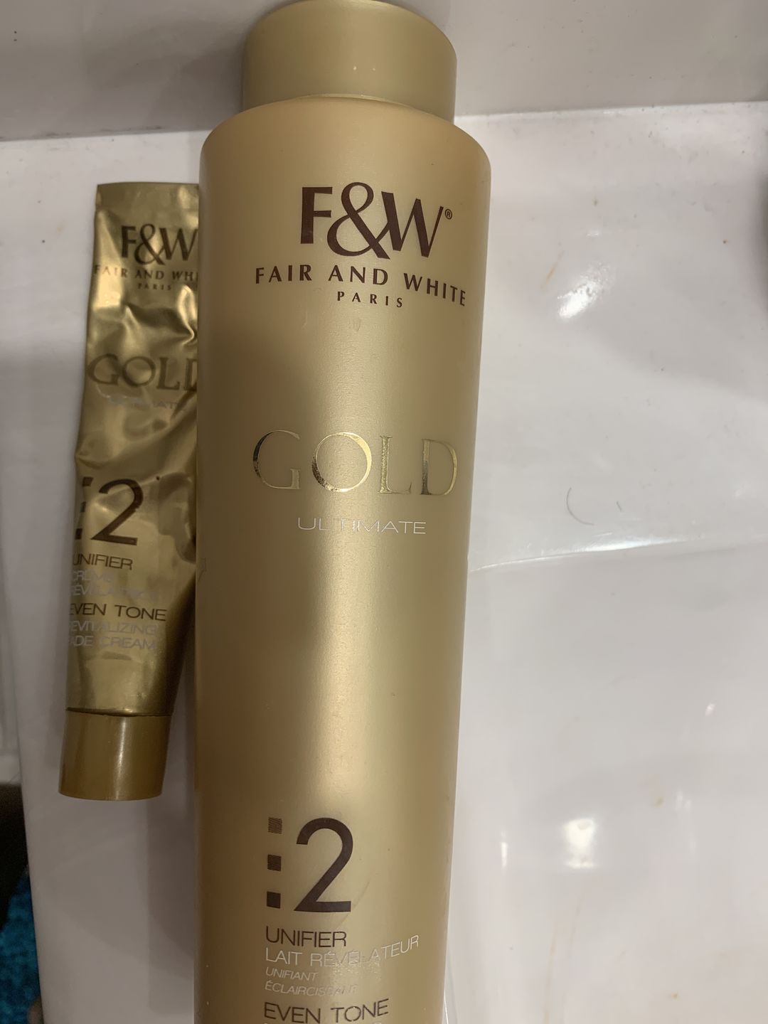 Customer photo review of Fair And White 2: Gold Revitalizing Fade Cream 50ml / 1.7fl.oz