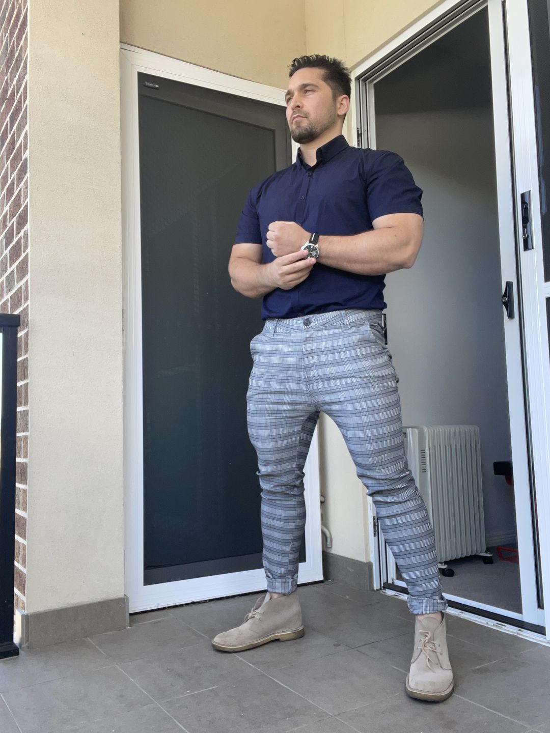 Customer photo review of Performance Bamboo Short Sleeve Shirt - Navy