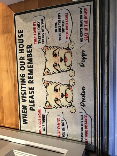 Customer photo review of Remember When Visiting Our House - Custom Doormat