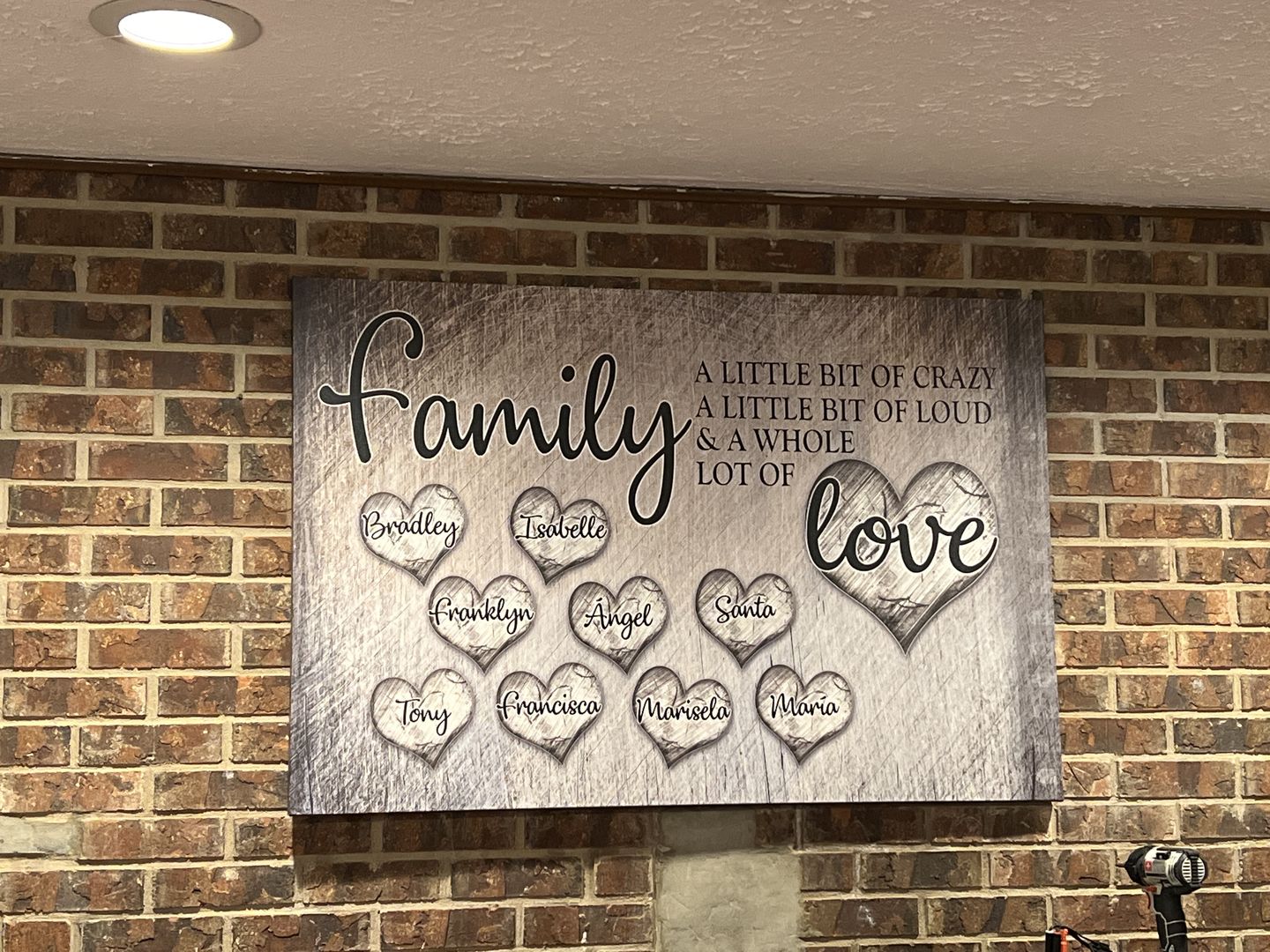 Customer photo review of Personalized "Family... Love" Premium Canvas