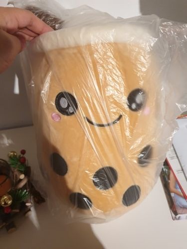 Customer photo review of Reversible Bubble Tea Plush Pillow