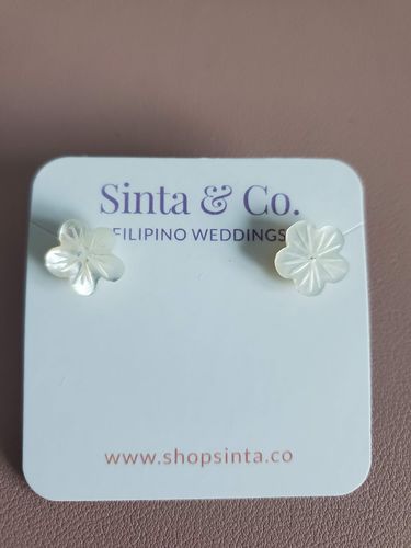Customer photo review of Gumamela Mother of Pearl Earrings