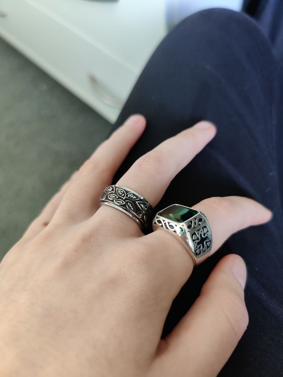 Customer photo review of GREEN GEM. - 925 SILVER