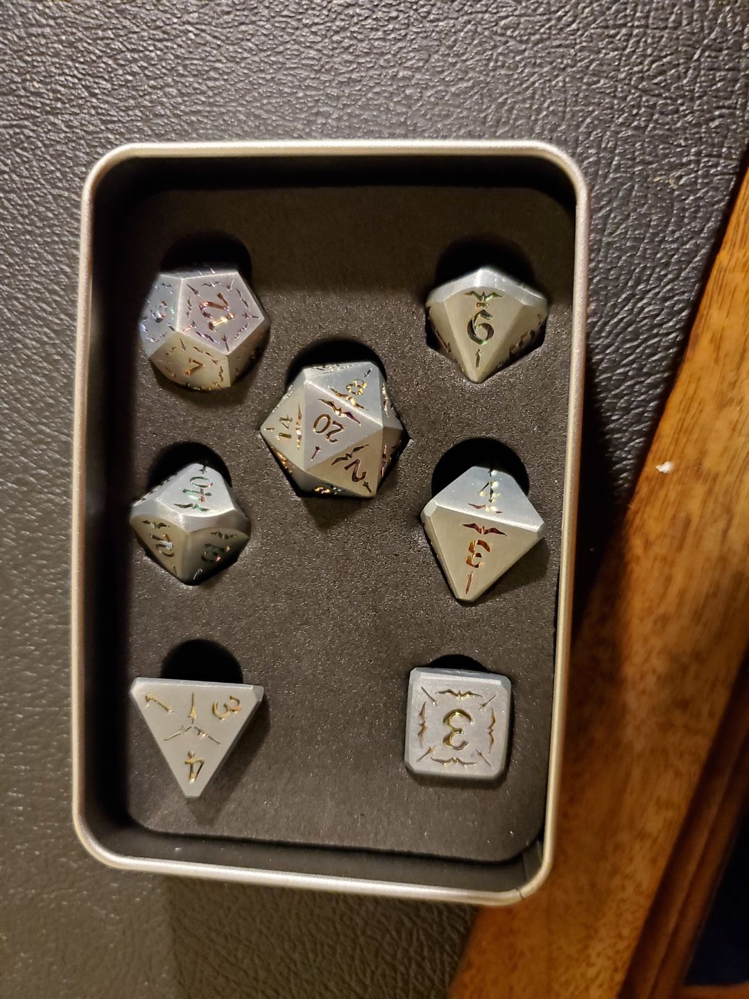 Customer photo review of SWORD OF THE HOLY KNIGHT METAL DICE SET