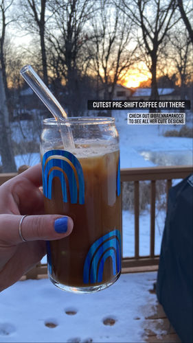 Customer photo review of 20oz Rainbows Glass Cup