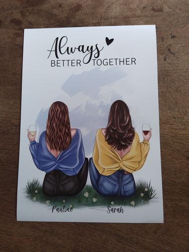 Customer photo review of Filles assises - Poster personnalisé