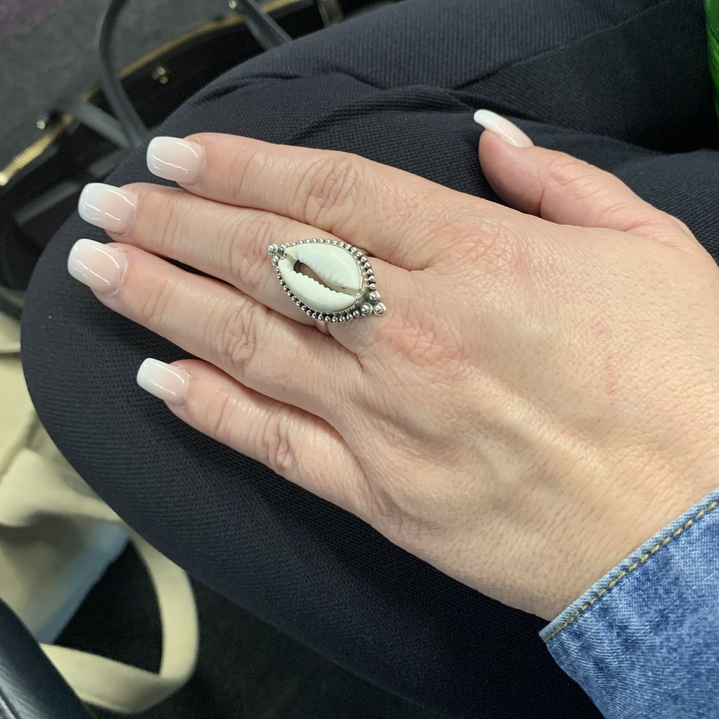 Customer photo review of Cowrie Shell Boho Ring Sterling Silver