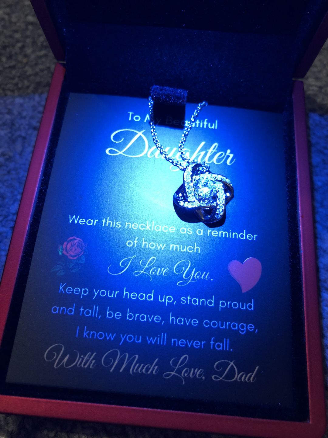 Customer photo review of Stand Tall Necklace - From Dad - DT11