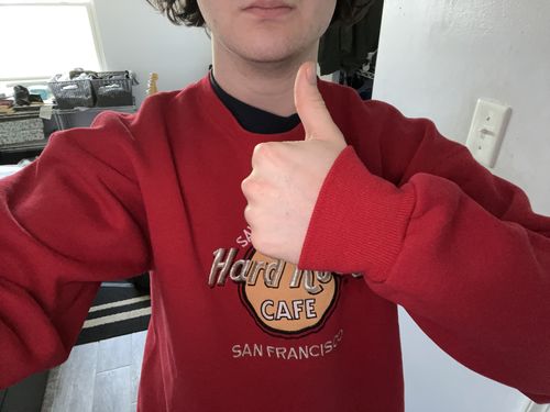 Customer photo review of Vintage Hard Rock Cafe San Francisco Sweatshirt Size XL