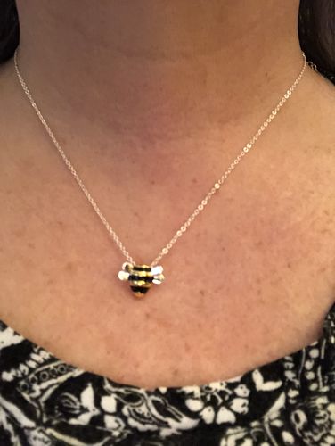 Customer photo review of Original Adopt a Bee Necklace