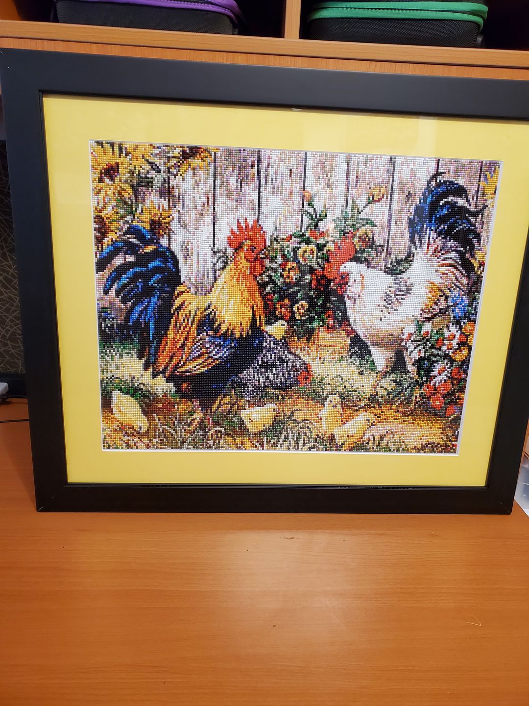Customer photo review of Chickens - Diamond Painting Kit