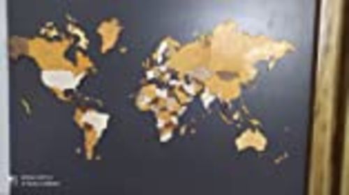 Customer photo review of 3D Wooden World Map Multicolor
