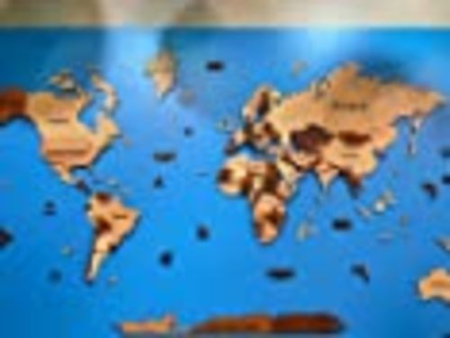 Customer photo review of 3D Wooden World Map Multicolor