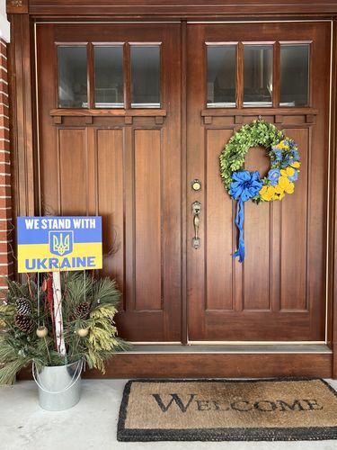 Customer photo review of We Stand With Ukraine Yard Sign