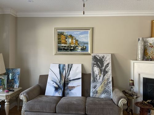 Customer photo review of 'Abstract Unity' Framed Canvas (Set of 2)