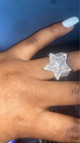 Customer photo review of Iced Pointed Star Ring