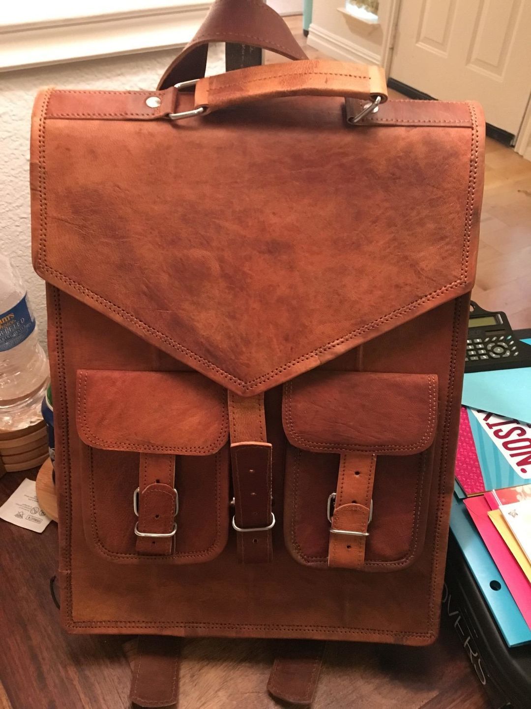 Customer photo review of 2-in-1 Convertible Briefcase Backpack Crossbody Laptop Bag