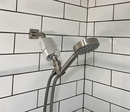Customer photo review of Crystal Quest Inline Shower Head Filter 3 Stage Filtering, Made in USA