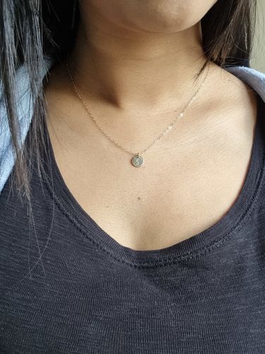 Customer photo review of Circle Stamped Necklace