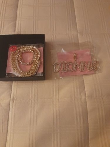 Customer photo review of Custom Baguette Letter Necklace