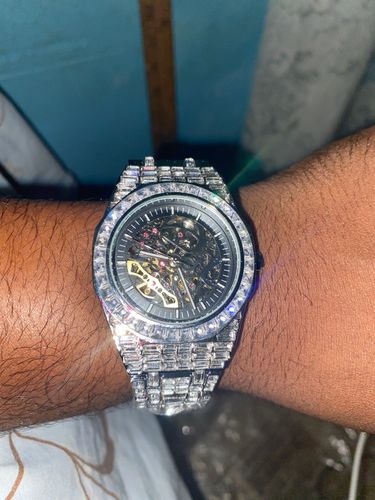 Customer photo review of Mechanical Iced Out Diamond Watch