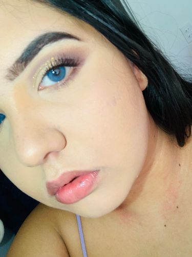 Customer photo review of [US Warehouse] Pixie Blue Prescription Monthly Colored Contact Lenses