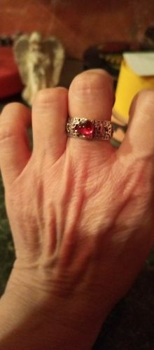 Customer photo review of Pixiu Natural Red Garnet Stone Ring