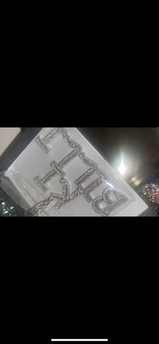 Customer photo review of Custom Baguette Letter Necklace