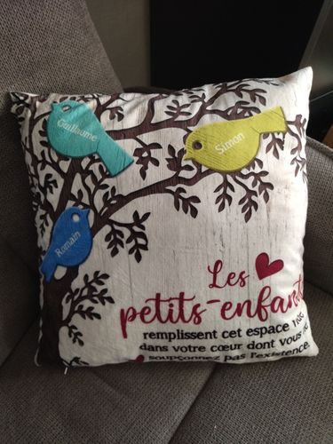 Customer photo review of petits oiseaux - coussin Grands-Parents