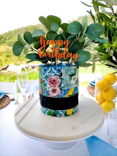 Customer photo review of Mediterranean Tile Patterns - Icing Cake Wrap