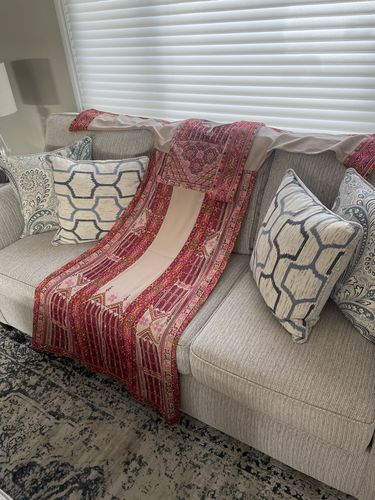Customer photo review of Beige/Burgundy Modern Full Embroidered Thobe
