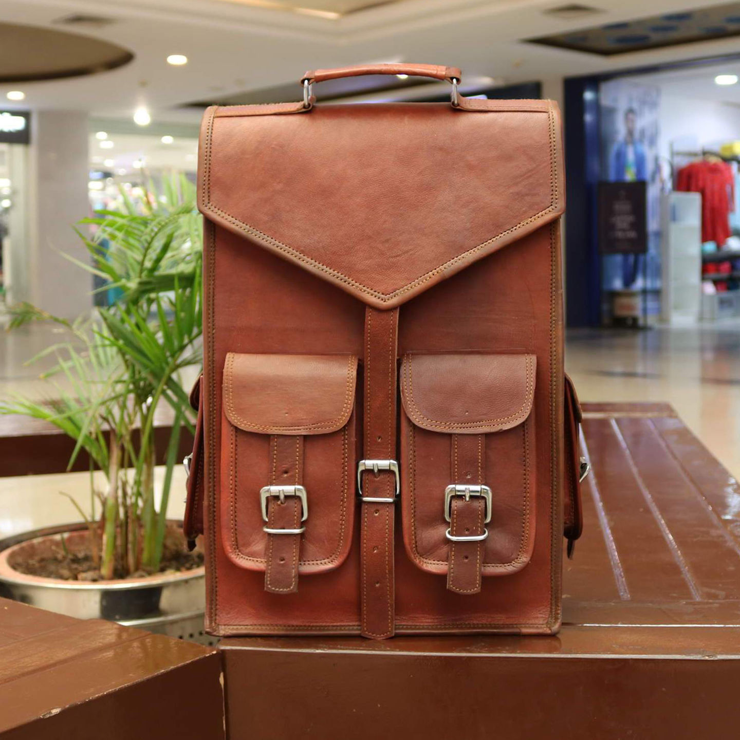 Customer photo review of 2-in-1 Convertible Briefcase Backpack Crossbody Laptop Bag