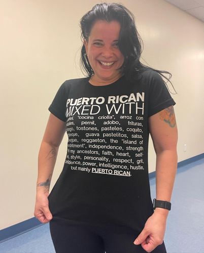 Customer photo review of Puerto Rican Mixed With "Mofongo & Reggaeton" T-Shirt