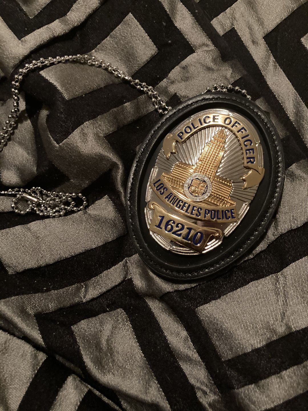 Customer photo review of LAPD Los Angeles Police Officer Badge Solid Copper Replica Movie Props With Number 16210