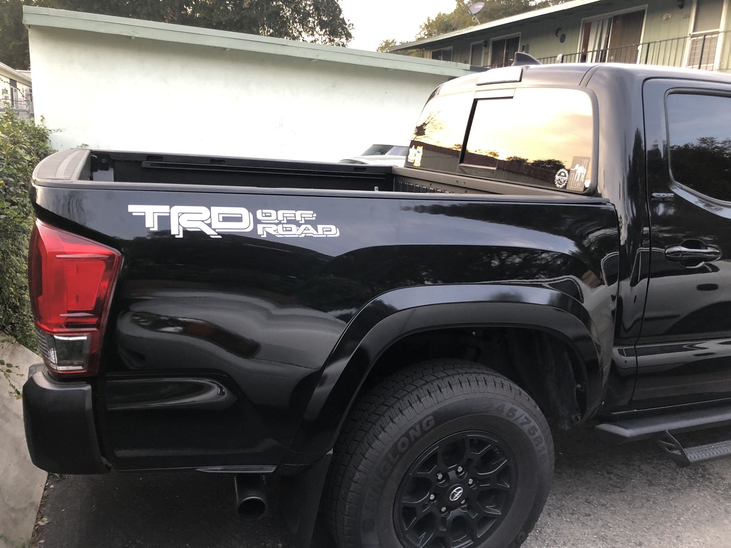 Customer photo review of Set of 2: TRD OFF ROAD vinyl decal for 2016-2021 Toyota Tacoma Tundra