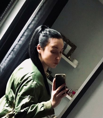 Customer photo review of Ponytail Hair Extensions Clip in Hairpiece Black Straight & Body Wavy