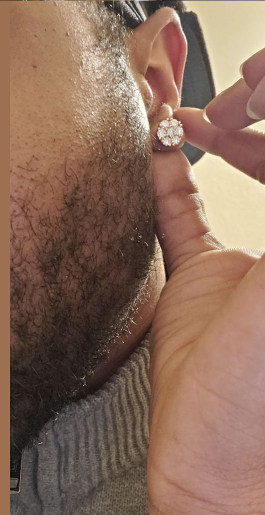 Customer photo review of 1.40 Carat Certified VVS1 Moissanite Cluster Earrings