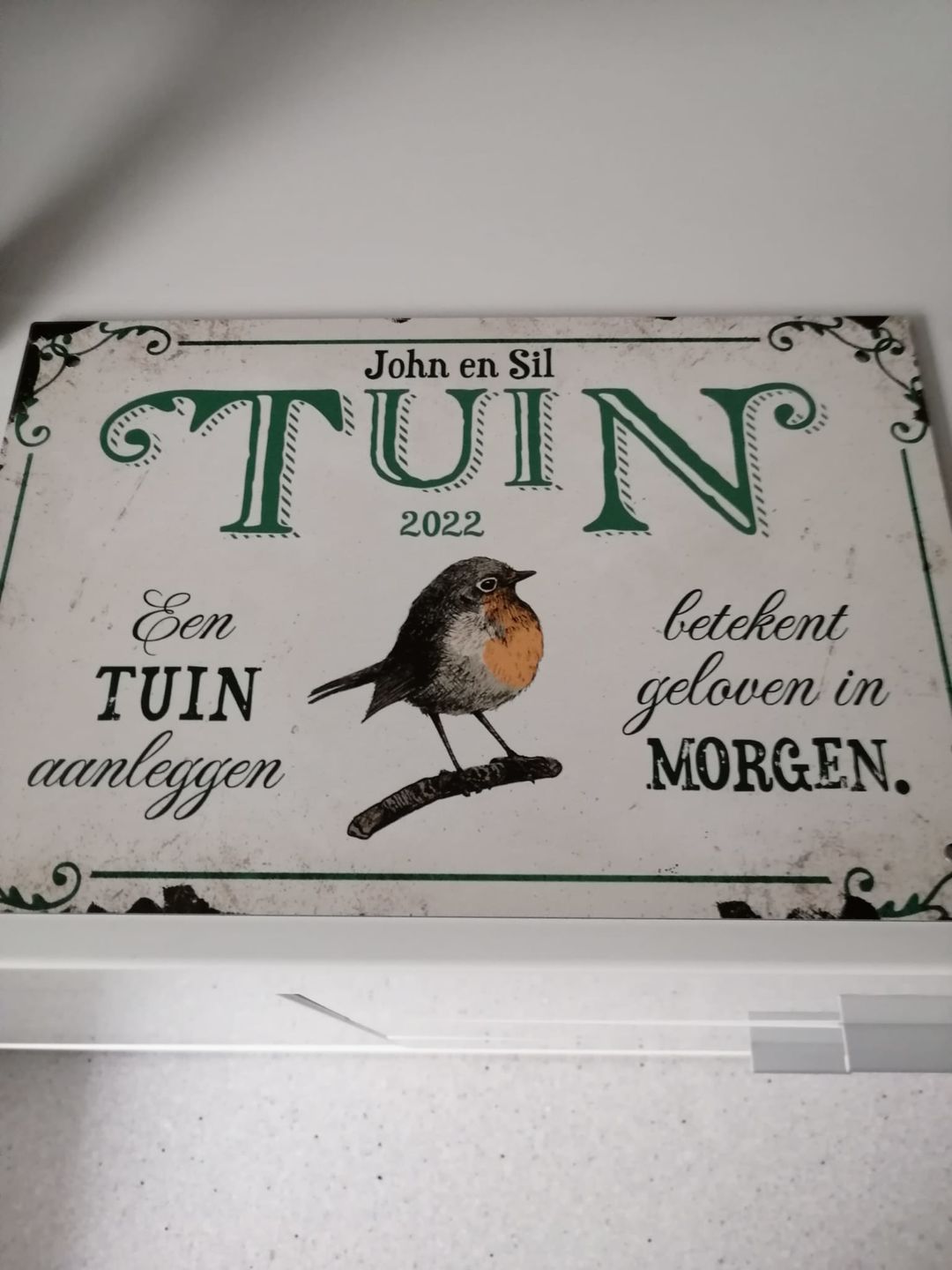 Customer photo review of Tuingeluk - Tuin-deurbord