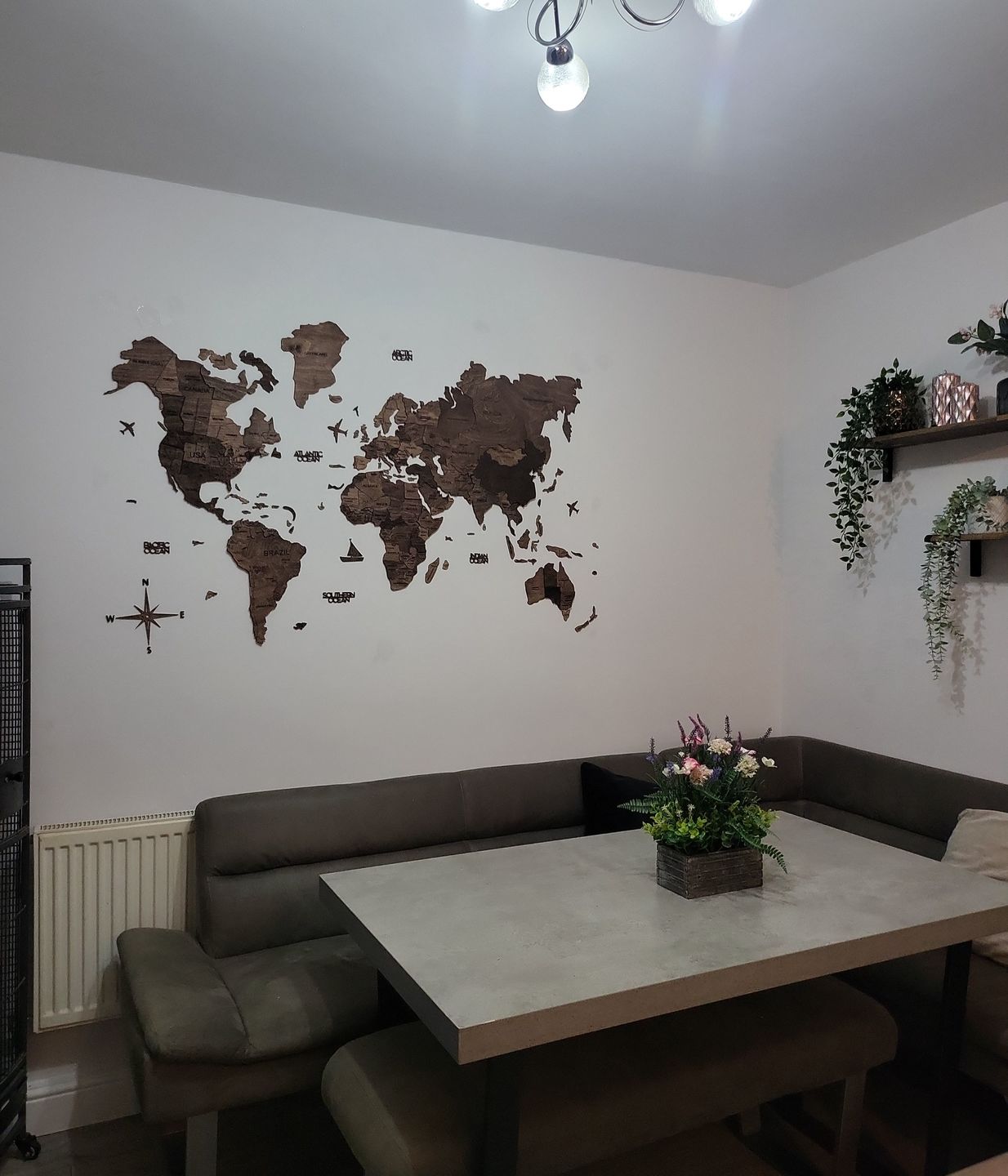 Customer photo review of Mappa del Mondo 3D in Legno Noce Scuro