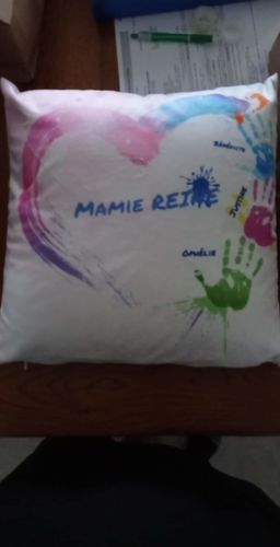 Customer photo review of La main sur le cœur - Grands-parents - Coussin