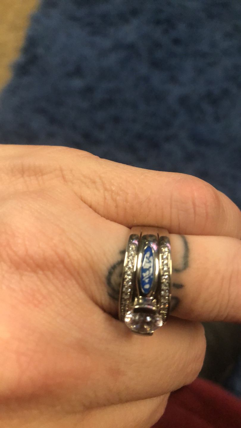 Customer photo review of Silver Ring with Gem and Cremation Ash